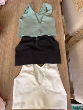 By Together Brami, v-neck, set of 3, green, white and black, M/L